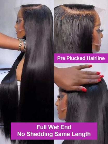 250 Density 13x6 Bone Straight Hd Lace Front Wig 40 46 50 Inch 13x4 Lace Frontal Human Hair Wigs