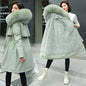 Winter Jacket  New Women Parka Long Coat Wool Liner Hooded Jacket Fur Collar Plus Size