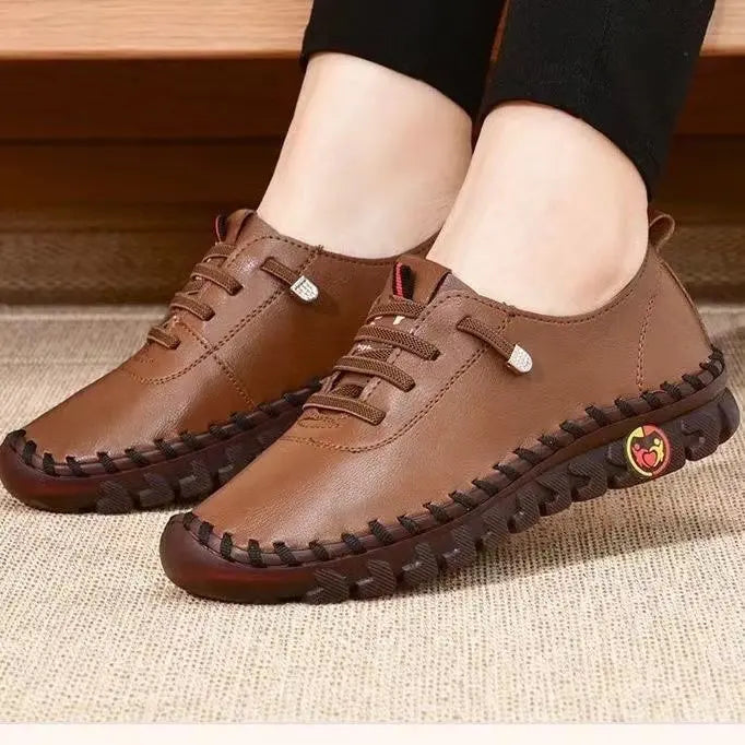 Women Spring and Autumn Hand-stitched Single Shoes Large Size Casual Shoes