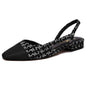 Slingback Flats for Women Square Pointed Toe Two Toned Flats Wedding