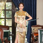 Chinese Style Sexy Women Plus Size  Dress Dragon And Phoenix Long