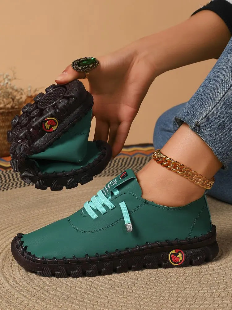 Women Spring and Autumn Hand-stitched Single Shoes Large Size Casual Shoes