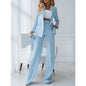 Women Pants Sets With Jacket 2 Piece Double Breasted Blazer