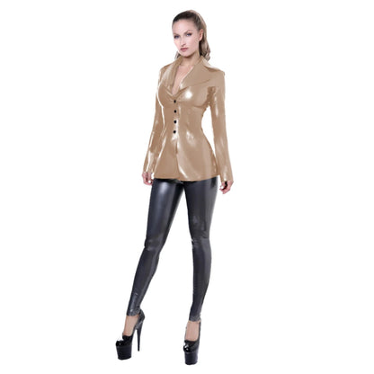 Shiny  Suit Jacket for Women, Long Sleeve, Turn Down Collar,  Sexy High Waisted Top, Clubwear