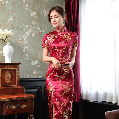 Chinese Style Sexy Women Plus Size  Dress Dragon And Phoenix Long