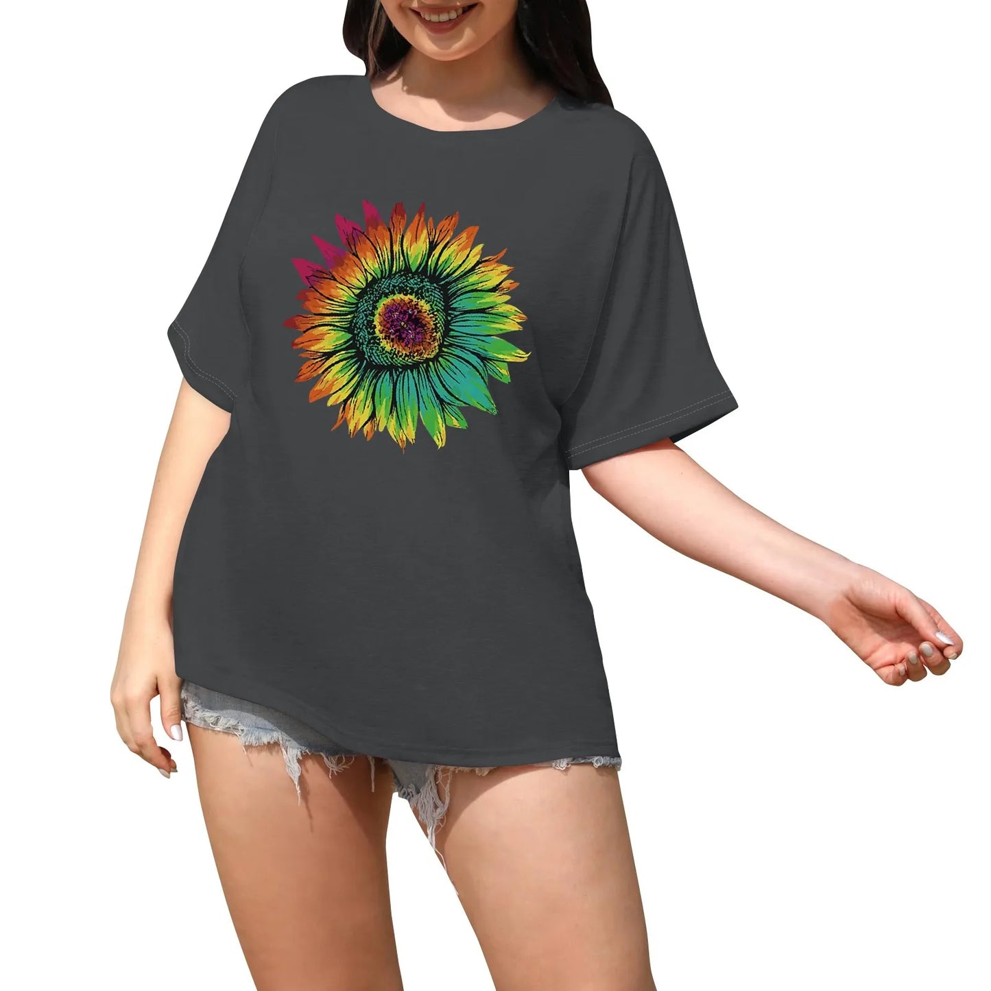 Retro T-Shirt Drop-Shoulder Sleeve Men Women