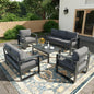 5 Piece Modern Aluminum Patio Furniture Set, Outdoor Patio Sectional Sets with Olefin, Custom
