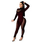 Autumn and Winter Women's Jumpsuits Gauze Splicing Velvet Plus Size 9XL 8XL 7XL 6XL 5XL