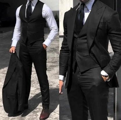Burgundy Classic Men Suits 3 Pieces Suits Set