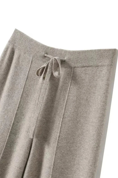 High Waist Knitted Woolen Wide Leg Pants