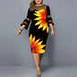 Mesh Patchwork Women Plus Size Dress Spring Vintage Floral Printed