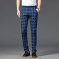 High Quality Plaid Pants Men Classic Business Casual Full Length