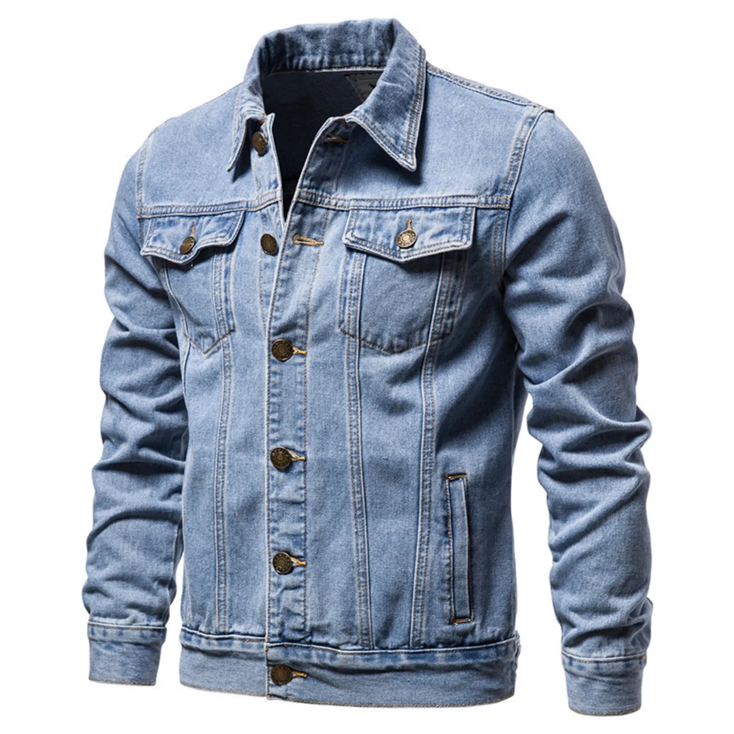 Classic Men Light Blue Denim Jacket