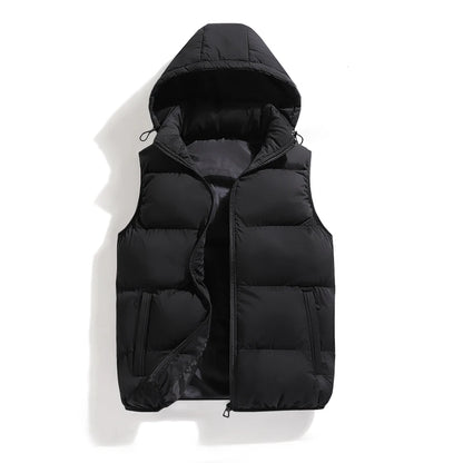 Men Solid  Down Hooded Vests