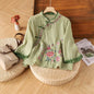 Casual Loose Blouse Shirt Women  Vintage Embroidery Woman Shirt