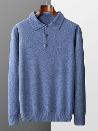 Men's  Casual Loose POLO Knitted Bottom Shirt Jacket Shirt
