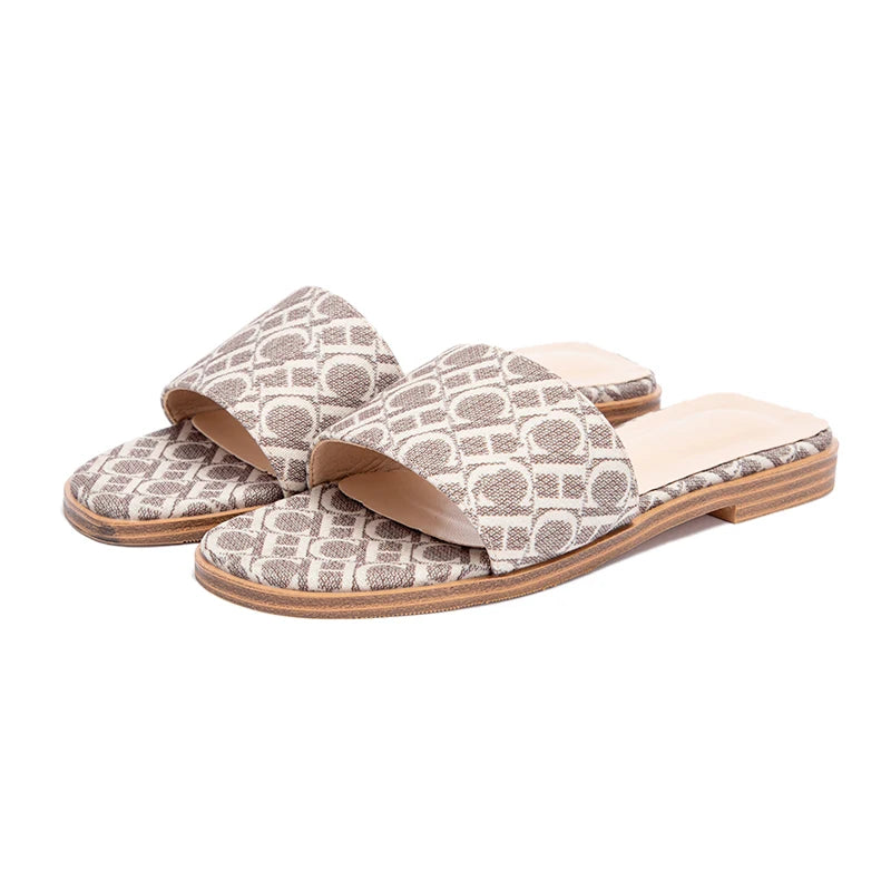 Classic Simple Design Wearable  Anti-slip Sole Letter Printed Slippers Seasonal  Summer Fashion Women's Sandals