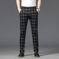 High Quality Plaid Pants Men Classic Business Casual Full Length